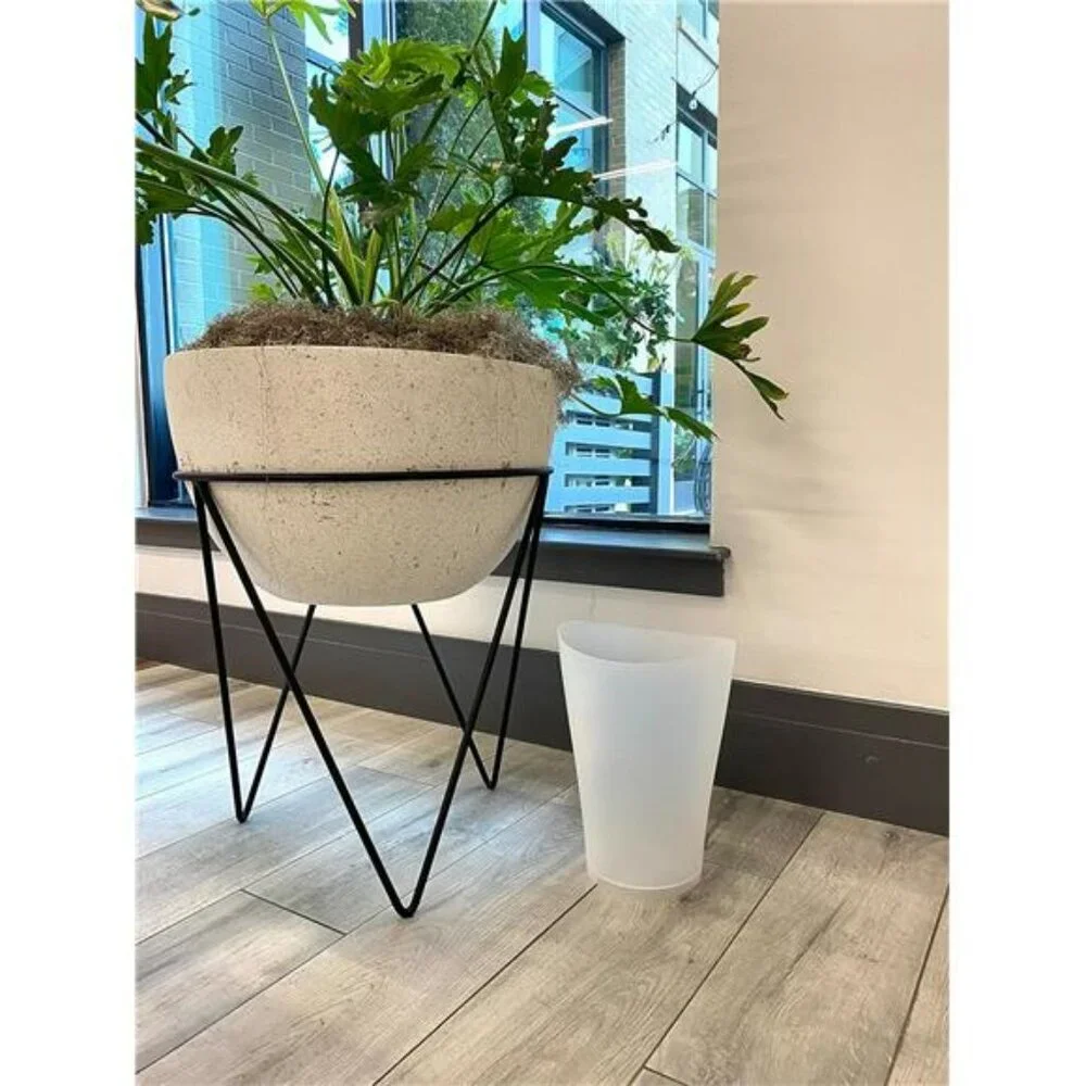White Plastic Bathroom Bedroom Office Small Trash Can Waste Bin 9 Quart